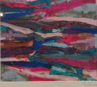 Zijde collage, Maya Wildevuur, Compositie in roze, 1983